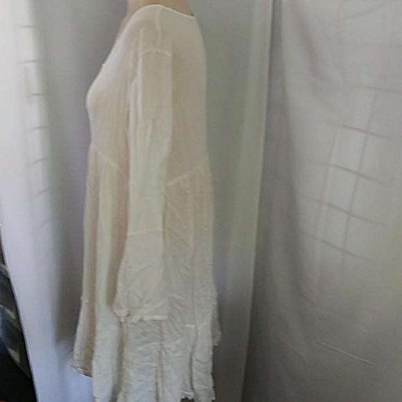 WHITE Gauze tiered dress - Picture 2 of 4